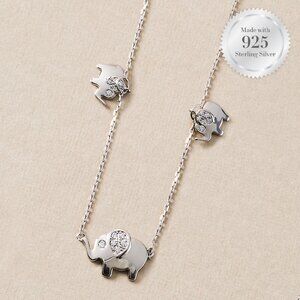 Boho Mama and baby Elephant Necklace - 925 Sterling Silver Charmed Aroma African